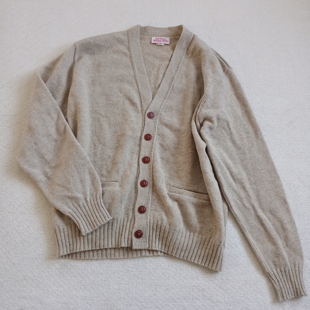 fall river knitting mills ♡ wool grandpa knit vintage sweater xl cabin cottage